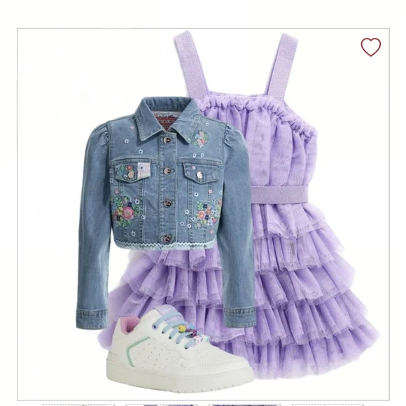 Lavender Ruffle Kids Dress - Picture 2 of 12